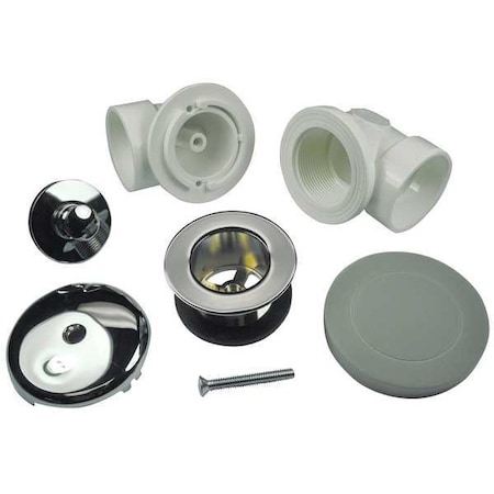 Bath Waste & Overflow, PVC with Push eN Lift Stopper MPN:60354