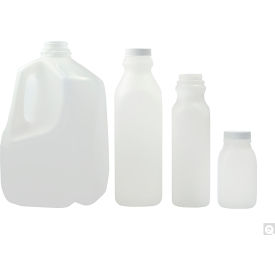 Qorpak® 16oz Natural HDPE Dairy Jug with 38-400 White PP PE Foam Lined Cap 400PK PLC-10220