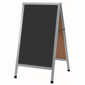 Aarco Aluminum A-Frame Sidewalk Black Chalkboard - 24