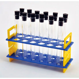 United Scientific™ Test Tube Rack w/ 24ml Capacity 12 Glass Tubes & Rubber Stoppers TTRSET