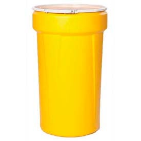 Eagle 55 Gal. Yellow Plastic Open-Head Tapered Lab Pack Drum 1655 - Plastic Lever Lock 1655