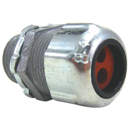 Conduit Fitting Grounding Connector, 1/2 in, Liquid-Tight, Steel, Silver MPN:2520-2