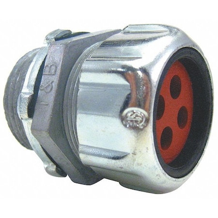 Conduit Fitting Grounding Connector, 1 in, Liquid-Tight, Steel, Silver MPN:2540-4