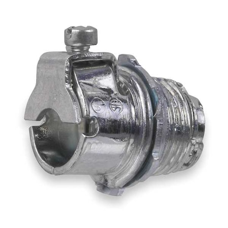 Conduit Fitting Grounding Connector, 3/8 in, Threaded, Steel, Plain, Silver MPN:300-TB