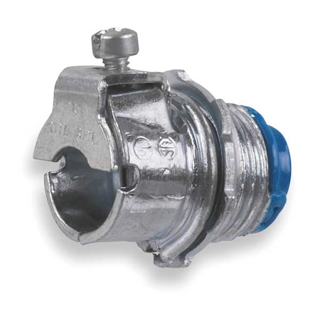 Conduit Fitting Grounding Connector, 3/8 in, Threaded, Steel, Plain, Silver MPN:3110-TB
