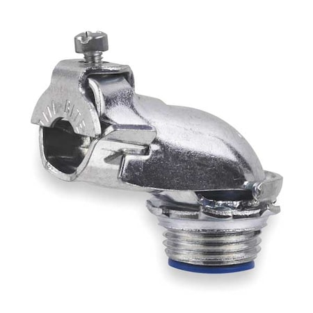 Flexible AC/MC Grounding Connector, 3/8 in, Threaded, Steel, Electro Zinc Plated, Silver MPN:3130-TB