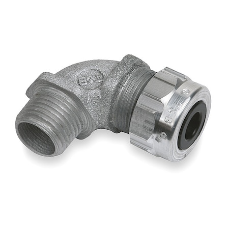 Liquid Tight Connector, 1in, 90 deg, Silver MPN:4980AL