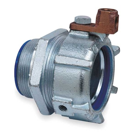 Conduit Fitting Grounding Connector, 1-1/4 in, Threaded, Steel, Electro Zinc Plated, Gray MPN:5335GR