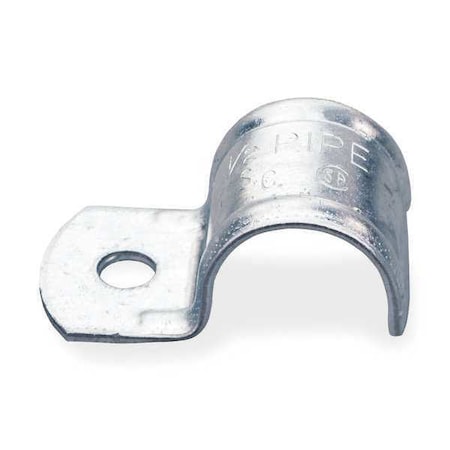 One Hole Strap, Conduit; Pipe Use, 3/8 in, Steel, Zinc Plated MPN:HS 100 SC