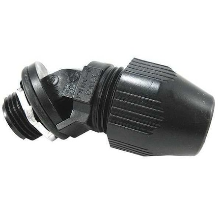 Conduit Fitting 45 Deg Elbow, 1-1/2 in, Liquid-Tight, Plastic, Plain, Black MPN:LT4150P