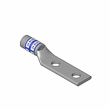 Two-Hole Compression Lug, #2 AWG Max, 3/8 in Stud, Standard Barrel, Copper, Brown MPN:256-30695-257