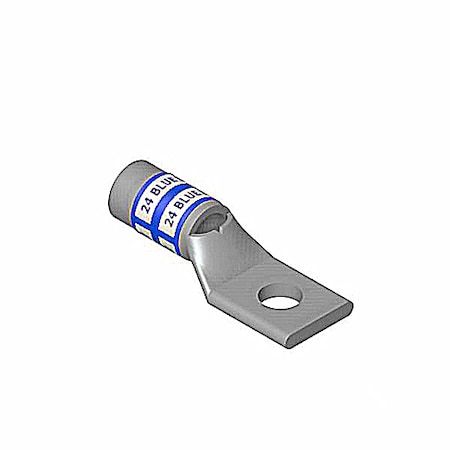 One-Hole Compression Lug, 8 AWG Max, #10 Stud, Standard Barrel, Copper, Red MPN:54104