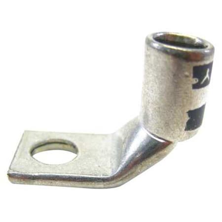 One-Hole Compression Lug, 4 AWG Max, 1/4 in Stud, Standard Barrel, Copper, Gray MPN:54106UB