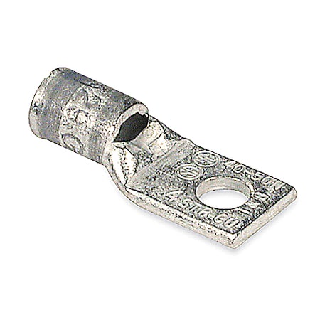 One-Hole Compression Lug, 4 AWG Max, 3/8 in Stud, Standard Barrel, Copper, Gray MPN:54140