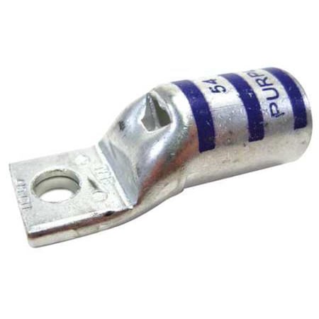 One-Hole Compression Lug, 3/0 AWG Max, 1/4 in Stud, Standard Barrel, Copper, Orange MPN:54162NT