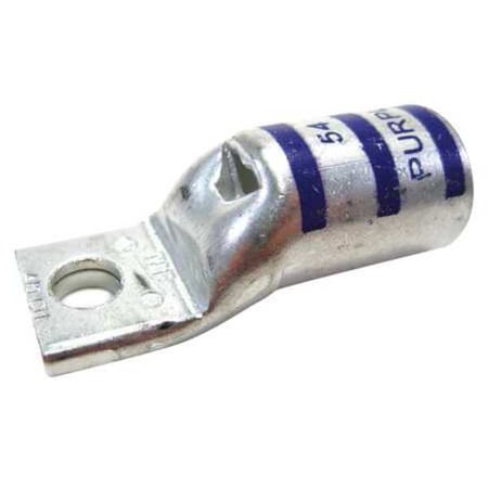 One-Hole Compression Lug, 4/0 AWG Max, 1/4 in Stud, Short Barrel, Copper, Purple MPN:54167NT