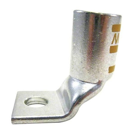 One-Hole Compression Lug, 250 kcmil Max, 3/8 in Stud, Short Barrel, Copper, Yellow MPN:54174UB