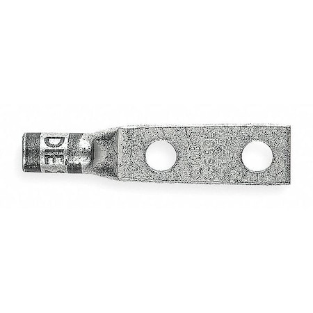Two-Hole Compression Lug, 300 kcmil Max, 1/2 in Stud, Short Barrel, Copper, White, 10 PK MPN:54280