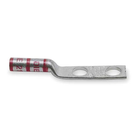 Two-Hole Compression Lug, 300 kcmil Max, 3/8 in Stud, Long Barrel, Copper, White MPN:54819BE