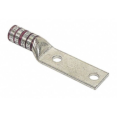 Two-Hole Compression Lug, 4/0 AWG Max, 1/2 in Stud, Long Barrel, Copper, Purple MPN:54866BE
