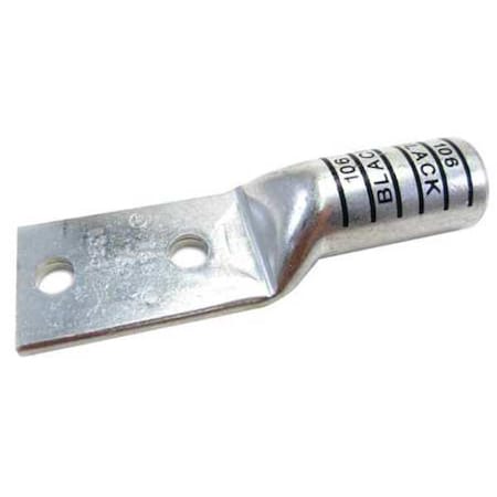 Two-Hole Compression Lug, 750 kcmil Max, 1/2 in Stud, Long Barrel, Copper, Black MPN:54880BE