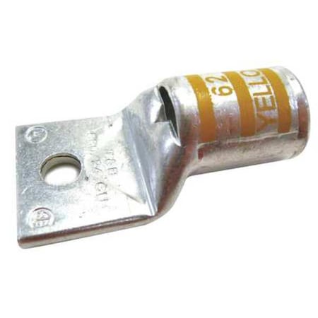 One-Hole Compression Lug, 4/0 AWG Max, 5/16 in Stud, Standard Barrel, Copper, Yellow MPN:58162
