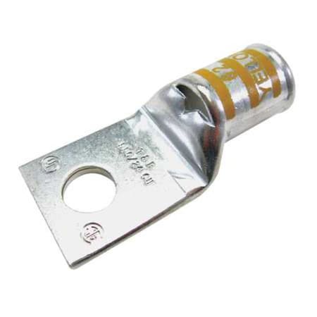 One-Hole Compression Lug, 4/0 AWG Max, 1/2 in Stud, Standard Barrel, Copper, Yellow MPN:58165
