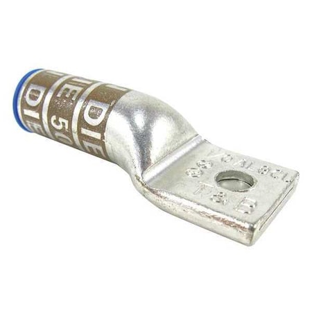 One-Hole Compression Lug, 1/0 AWG Max, 1/2 in Stud, Long Barrel, Aluminum, Tan MPN:60132