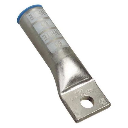 One-Hole Compression Lug, 4/0 AWG Max, 3/8 in Stud, Long Barrel, Aluminum, White MPN:60148