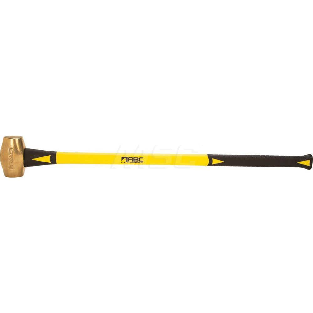 6 lb Brass Sledge Hammer, Non-Sparking, Non-Marring 2 Face Diam, 4-1/2 Head Length, 36 OAL, 33 Fiberglass Handle, Double Faced MPN:ABC6BF