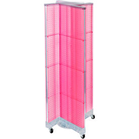 Global Approved 700421-PNK Pinwheel Pegboard Display W/Wheels 16