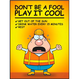 Accuform SP125032L Safety Poster DON'T BE A FOOL PLAY IT COOL 22