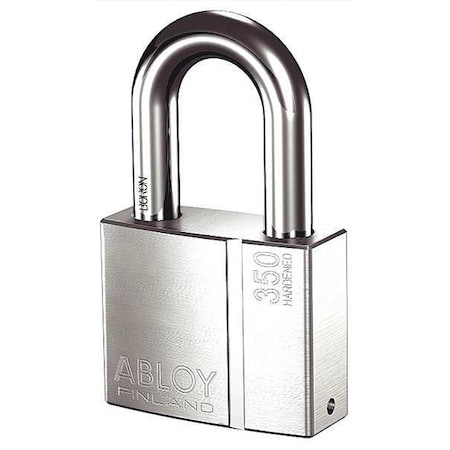 Padlock, Keyed Different, Long Shackle, Rectangular Brass Body, Hardened Steel Shackle, 1 1/4 in W MPN:PL350/50B-KD