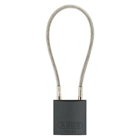 Lockout Padlock, Keyed Different, Aluminum, Black, 8 1/4 in Shackle Height, 1 3/16 in Body Width MPN:13030