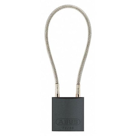 Lockout Padlock, Keyed Alike, Aluminum, Black, 4 in Shackle Height, 1 3/16 in Body Width MPN:13057