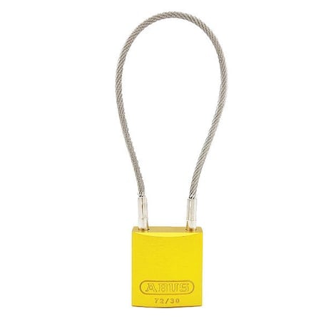 Lockout Padlock, Keyed Alike, Aluminum, Yellow, 4 in Shackle Height, 1 3/16 in Body Width MPN:13060