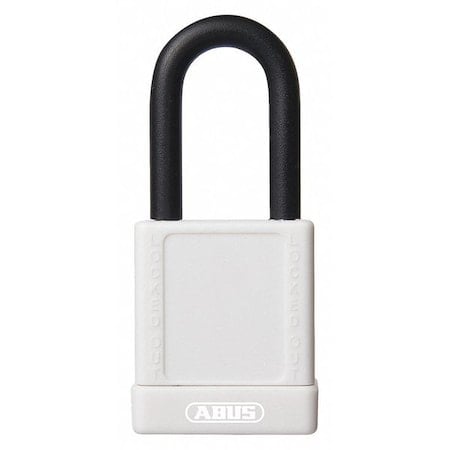 Lockout Padlock, Keyed Different, Aluminum, White, 1 1/2 in Shackle Height, 1 1/2 in Body Width MPN:19610