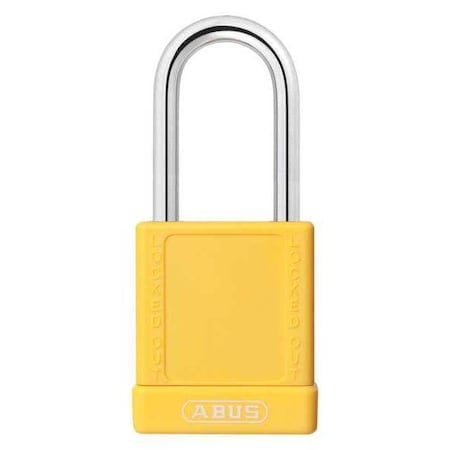 Lockout Padlock, Keyed Different, Aluminum, Yellow, 1 1/2 in Shackle Height, 1 1/2 in Body Width MPN:19632