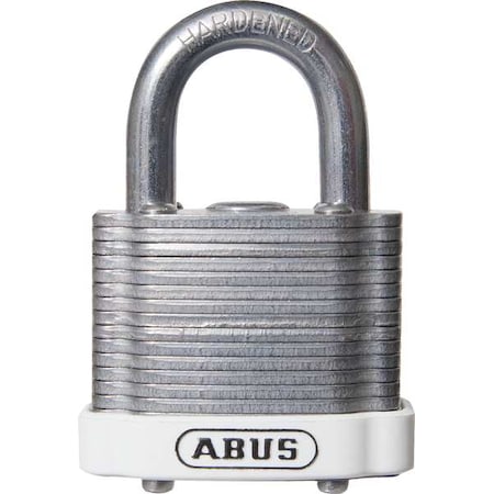 Lockout Padlock, Keyed Alike, Steel, White, 3/4 in Shackle Height, 1 1/2 in Body Width MPN:41/40 KA White