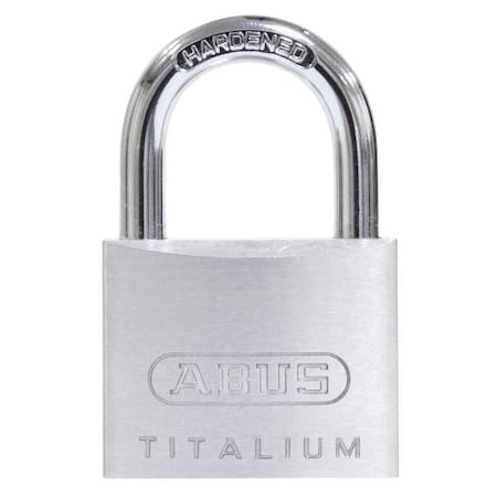Lockout Padlock, Keyed Alike, Aluminum, Silver, 7/8 in Shackle Height, 1 9/16 in Body Width MPN:64TI/40 KA