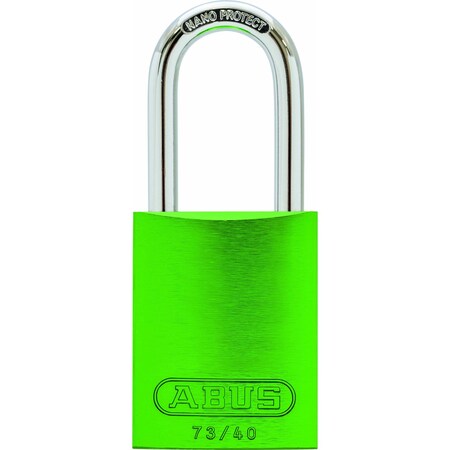 Lockout Padlock, Keyed Different, Aluminum, Green, 1 3/4 in Shackle Height, 1 1/2 in Body Width MPN:67752
