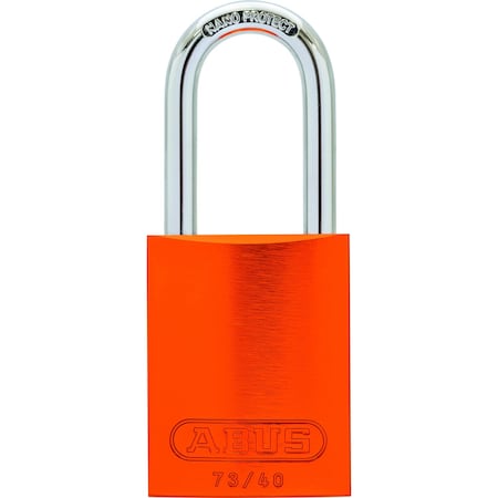 Lockout Padlock, Keyed Different, Aluminum, Orange, 1 3/4 in Shackle Height, 1 1/2 in Body Width MPN:67753