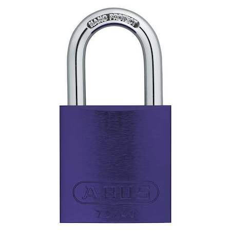 Lockout Padlock, Keyed Alike, Aluminum, Purple, 1 in Shackle Height, 1 1/2 in Body Width MPN:72 /40 KA Purple