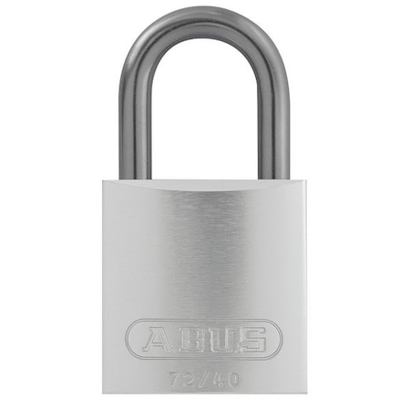 Lockout Padlock, Keyed Alike, Aluminum, Silver, 1 in Shackle Height, 1 1/2 in Body Width MPN:72 /40 KA Silver