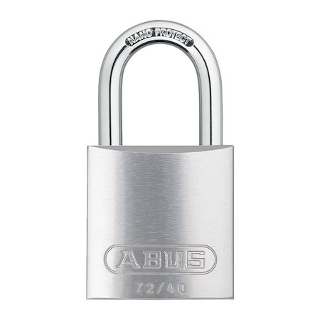 Lockout Padlock, Keyed Alike, Aluminum, Silver, 1 in Shackle Height, 1 1/2 in Body Width, 3 PK MPN:72 /40 KAx3 Silver