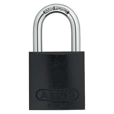 Lockout Padlock, Keyed Alike, Aluminum, Black, 1 in Shackle Height, 1 1/2 in Body Width, 6 PK MPN:72 /40 KAx6 Black