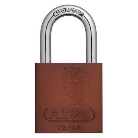 Lockout Padlock, Keyed Alike, Aluminum, Brown, 1 in Shackle Height, 1 1/2 in Body Width, 6 PK MPN:72 /40 KAx6 Brown