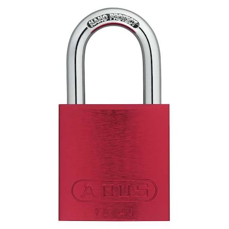 Lockout Padlock, Keyed Alike, Aluminum, Red, 1 in Shackle Height, 1 1/2 in Body Width, 6 PK MPN:72 /40 KAx6 Red