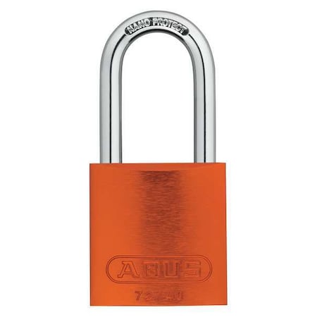Lockout Padlock, Keyed Alike, Aluminum, Orange, 1 1/2 in Shackle Height, 1 1/2 in Body Width MPN:72 HB/40-40 KA Orange