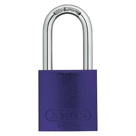 Lockout Padlock, Keyed Alike, Aluminum, Purple, 1 1/2 in Shackle Height, 1 1/2 in Body Width, 6 PK MPN:72 HB/40-40 KAx6 Purple